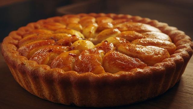 Glazed Fruit Tart with Golden Crust and Glossy Fruit Slices