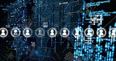 global technology interface with digital data networks - Download Free Stock Images Pikwizard.com