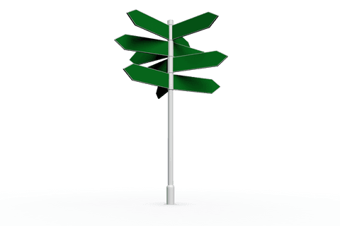 Transparent 3D Green Arrow Road Sign on Pole - Download Free Stock Videos Pikwizard.com