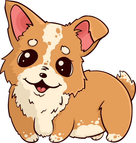 adorable smiling cartoon dog with fluffy fur on transparent background - Download Free Stock Videos Pikwizard.com