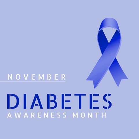 November Diabetes Awareness Month Blue Ribbon Design - Download Free Stock Templates Pikwizard.com