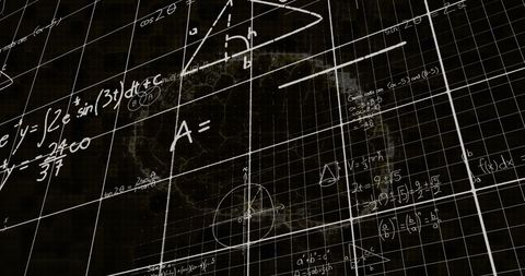 Complex Mathematical Equations On Chalkboard Grid Surface - Download Free Stock Images Pikwizard.com