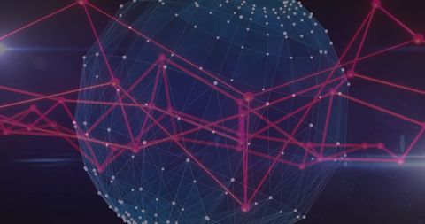 Abstract Global Network with Red Connections and Digital Interface - Download Free Stock Images Pikwizard.com