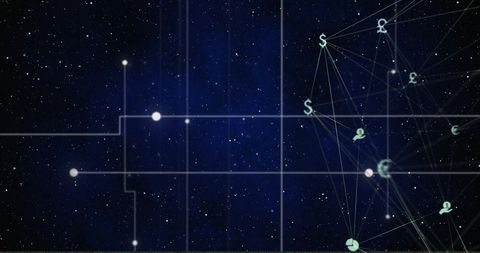 Digital Currency Network Amid Starry Night Sky Background - Download Free Stock Images Pikwizard.com