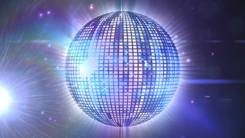 Shiny Rotating Disco Ball Illuminated at Nightclub
