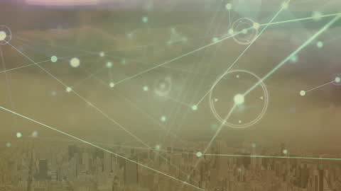 Digital Connectivity Overlaying Urban Cityscape