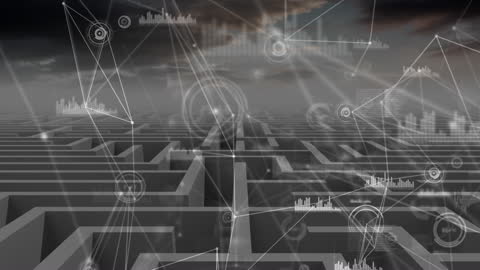 Abstract Network and Labyrinth Conceptual Art