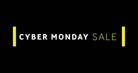 Cyber Monday Sale Text Banner on Black Background - Download Free Stock Images Pikwizard.com