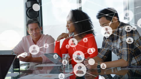 Diverse Business Executives Collaborating on Digital Technology