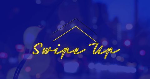 Neon Swipe Up Banner Night City Background