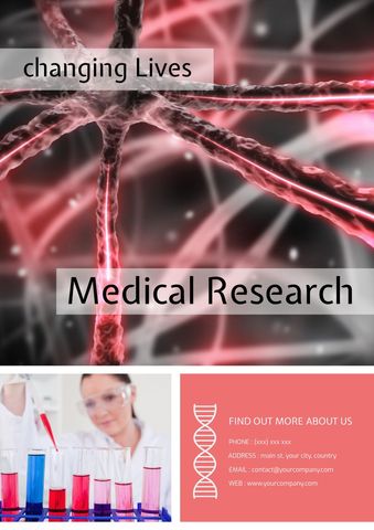 innovative medical research flyer with neural graphics - Download Free Stock Templates Pikwizard.com