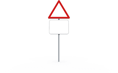 transparent road sign with blank warning placard - Download Free Stock Videos Pikwizard.com