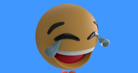 Crying Laughing Emoji With Hearts on Blue Background - Download Free Stock Images Pikwizard.com