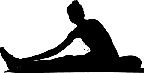 Transparent silhouette vector of sportswoman exercising on mat