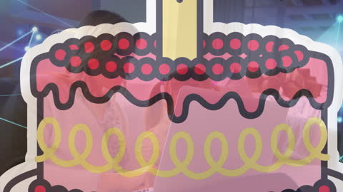 Cyber Connections with Playful Cake Illustration