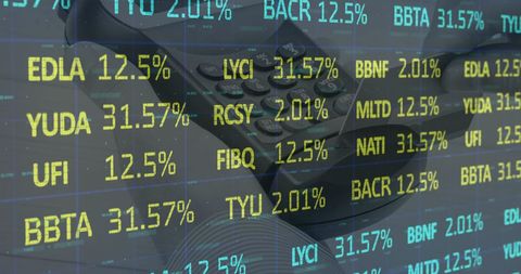 Digital Financial Data Overlay on Payment Terminal - Download Free Stock Images Pikwizard.com