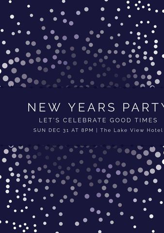 Elegant New Year's Party Invitation with Confetti Design - Download Free Stock Templates Pikwizard.com