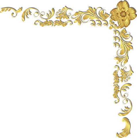 Ornamental transparent flourish with floral motif