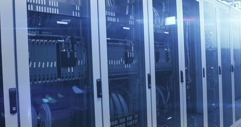 Futuristic Data Center Servers with Digital Network Overlay - Download Free Stock Images Pikwizard.com