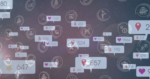 Speech Bubbles with Social Media Insights on Grey Background - Download Free Stock Images Pikwizard.com