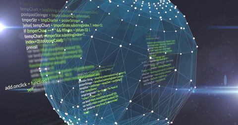 Global Data Processing with Digital Network Sphere - Download Free Stock Images Pikwizard.com