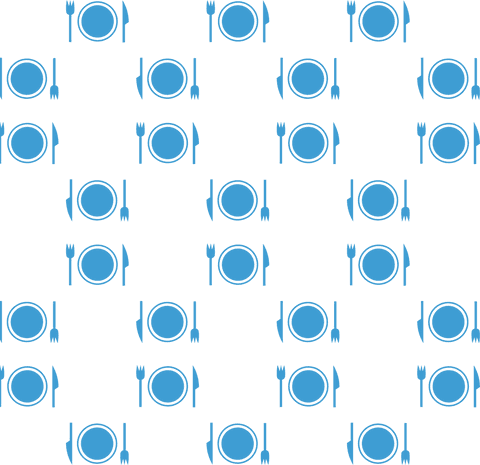 seamless blue plate pattern with cutlery on transparent background - Download Free Stock Videos Pikwizard.com