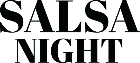Salsa night typography on transparent background for dance event
