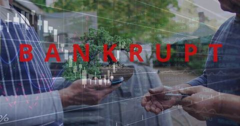 Bankrupt bonsai exchange showing small-business loss and financial crisis conceptual