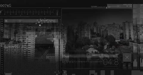 Digital Interface Overlay on Urban Cityscape at Night - Download Free Stock Images Pikwizard.com