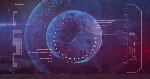 Futuristic Digital Interface with Global Analytics and Data Structures