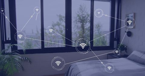 Smart home network technology in modern bedroom