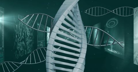 DNA Strand and Digital Screens in Genetic Research - Download Free Stock Images Pikwizard.com