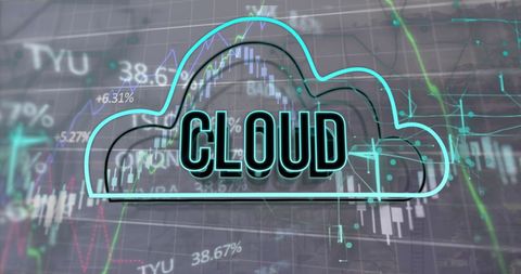 Digital Cloud Symbol and Financial Data Overlay - Download Free Stock Images Pikwizard.com