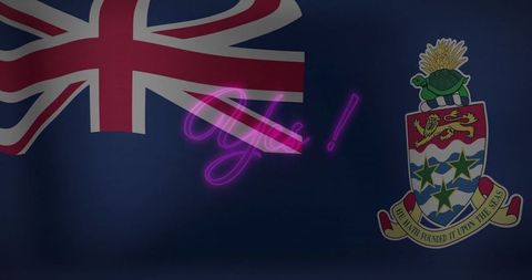 Flag of Country with Bright Neon Design Incorporation