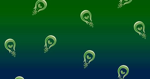Eco-friendly innovation with light bulbs and green energy symbolism