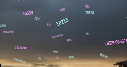 Digital Data Overlay in Dramatic Cityscape