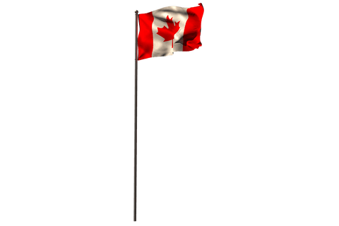 transparent waving canadian flag on pole in motion - Download Free Stock Videos Pikwizard.com
