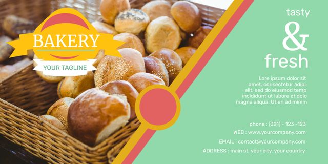 Freshly Baked Bread Rolls with Warm Bakery Advertisement - Download Free Stock Templates Pikwizard.com