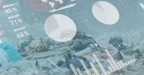 Financial Data Overlaying Pollution in Waste Landscape - Download Free Stock Images Pikwizard.com
