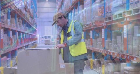 Warehouse Worker Checking Inventory in Large Storage Facility - Download Free Stock Images Pikwizard.com