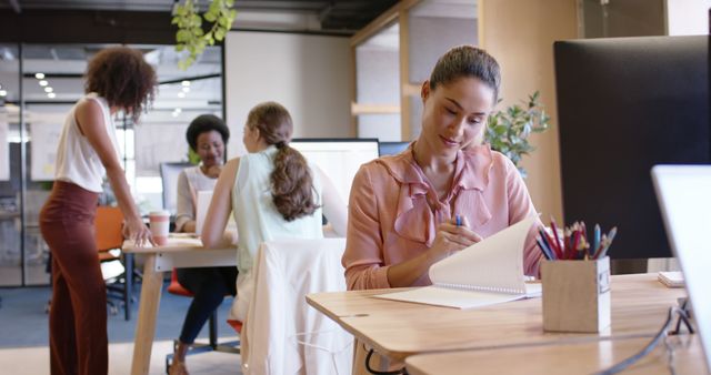 Productive Businesswomen Working At Casual Office Environment - Download Free Stock Images Pikwizard.com