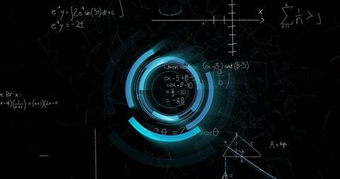 Digital Interface Display with Mathematical Equations - Download Free Stock Images Pikwizard.com