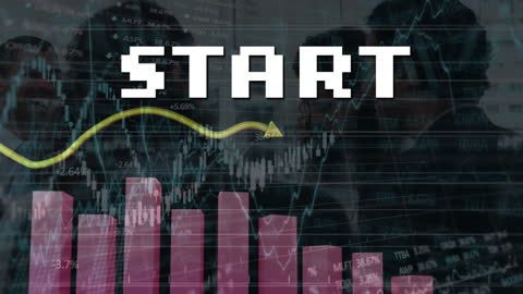 Start Text with Data and Business People Animation