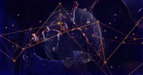 Futuristic Holographic Globe with Network Lines Illuminating Innovation