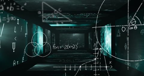 Visualizing Mathematical Formulas in Digital Space with Futuristic Tone - Download Free Stock Images Pikwizard.com
