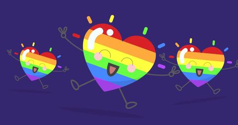 Cheerful Rainbow Hearts Illustrating LGBTQ Pride Concept