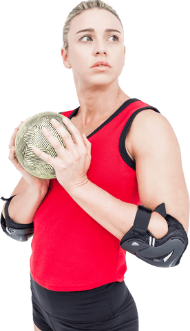 female athlete in sportswear holding handball on transparent background - Download Free Stock Videos Pikwizard.com