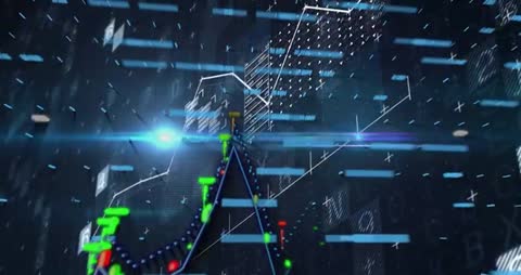 Futuristic 3D Stock Market Trends and Data Visualization