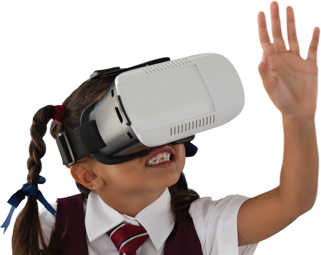 Engaged School Girl Exploring Virtual Reality with Headset - Download Free Stock Videos Pikwizard.com