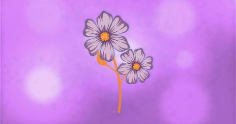 Lavender daisy duo floating on violet bokeh background dreamy botanical illustration